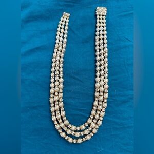 Stunning, pearl, gold with a set in crystals, fashion, jewelry
